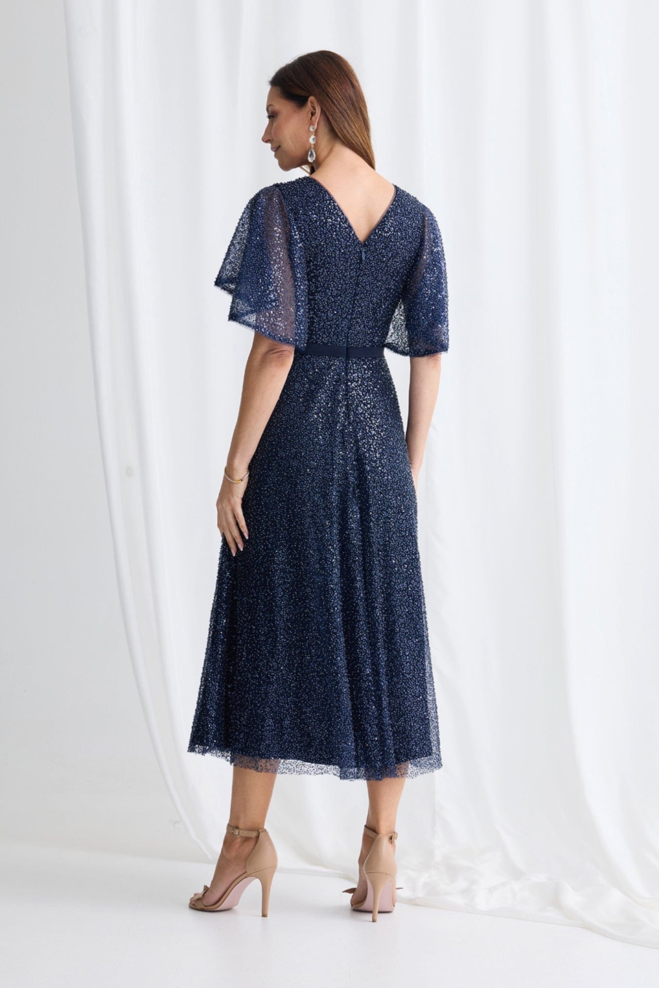 Lois & Co Cocktail Length Dress Karella - Dark Navy Beaded Dress Karella - Dark Navy Beaded Dress