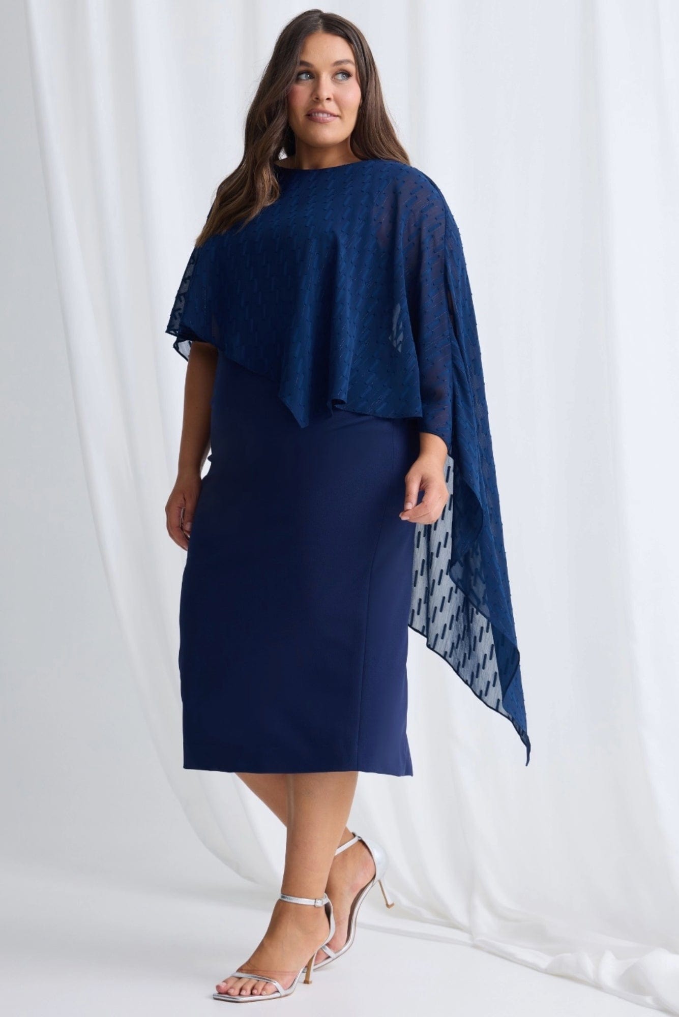 Lois & Co Cocktail Length Dress Mannie - Shimmering Chiffon Overlay Mannie - Shimmering Chiffon Overlay