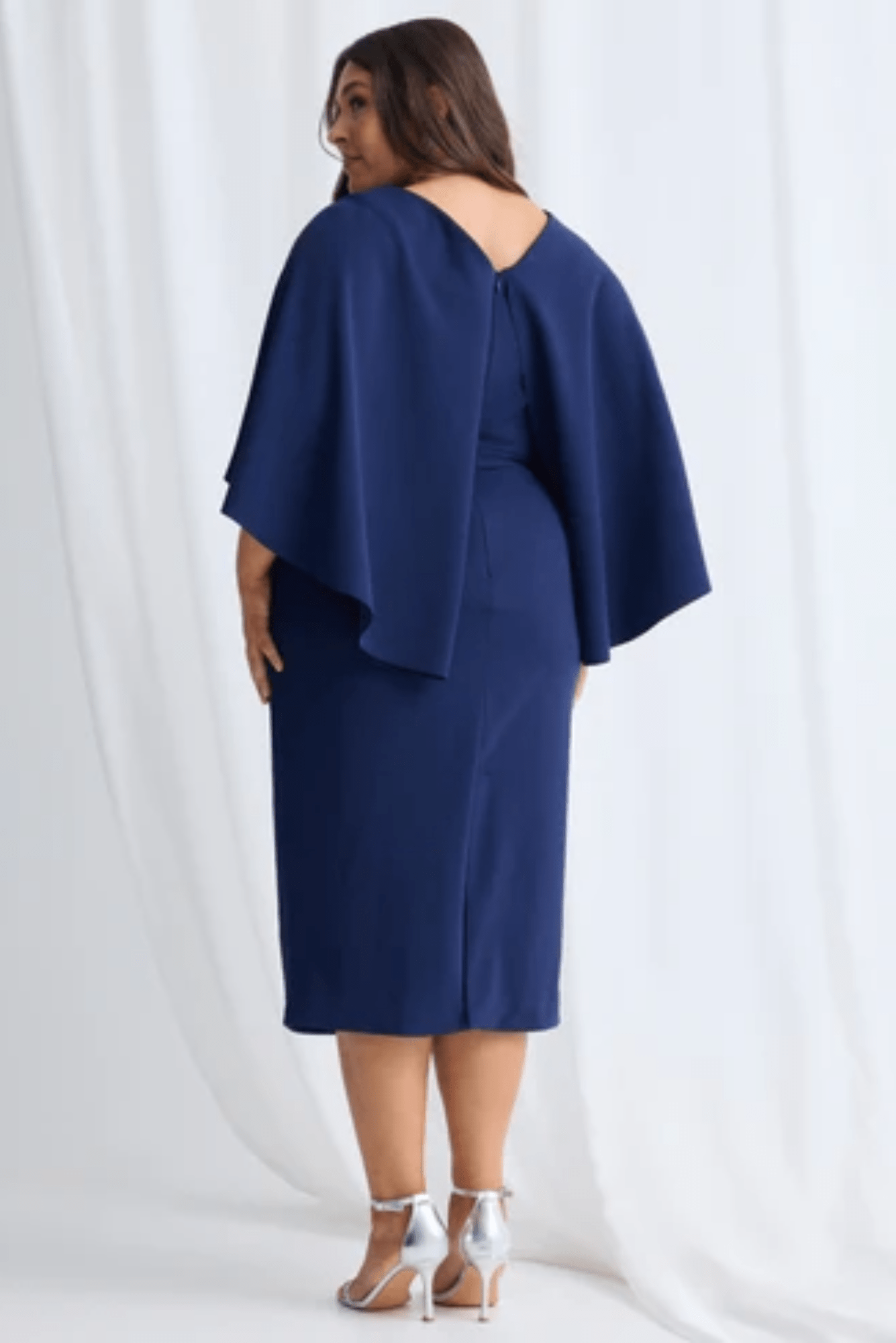 Lois & Co Cocktail Length Dress Oriana Midi - Graceful Cape Overlay Oriana Midi - Graceful Cape Overlay