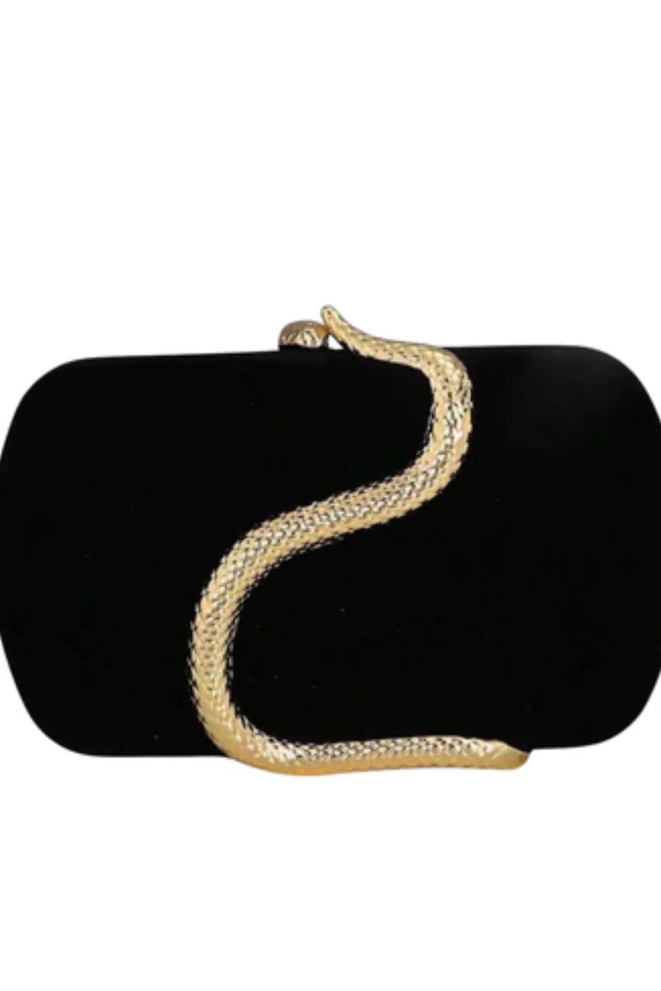 Lois & Co Evening Bags Black / Latch Balante - Black Clutch with Serpent Embellishment Balante - Black Clutch with Serpent Embellishment