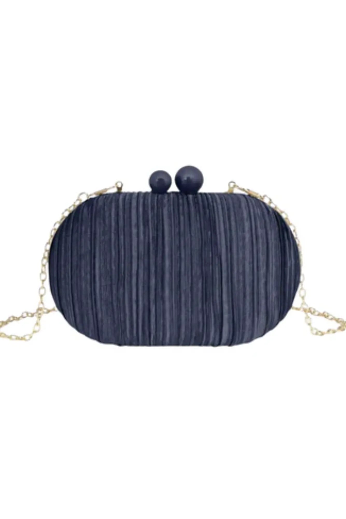 Lois & Co Evening Bags Navy / Ball Clasp Cami Clutch in Navy Cami Clutch in Navy