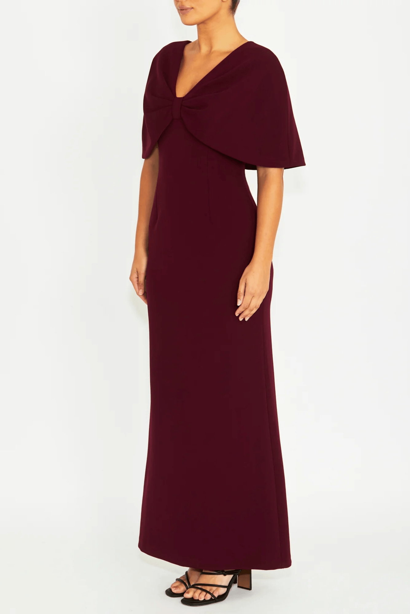 Lois & Co Full Length Dress Amara - Rich Merlot Scuba Crepe Gown Amara - Rich Merlot Scuba Crepe Gown