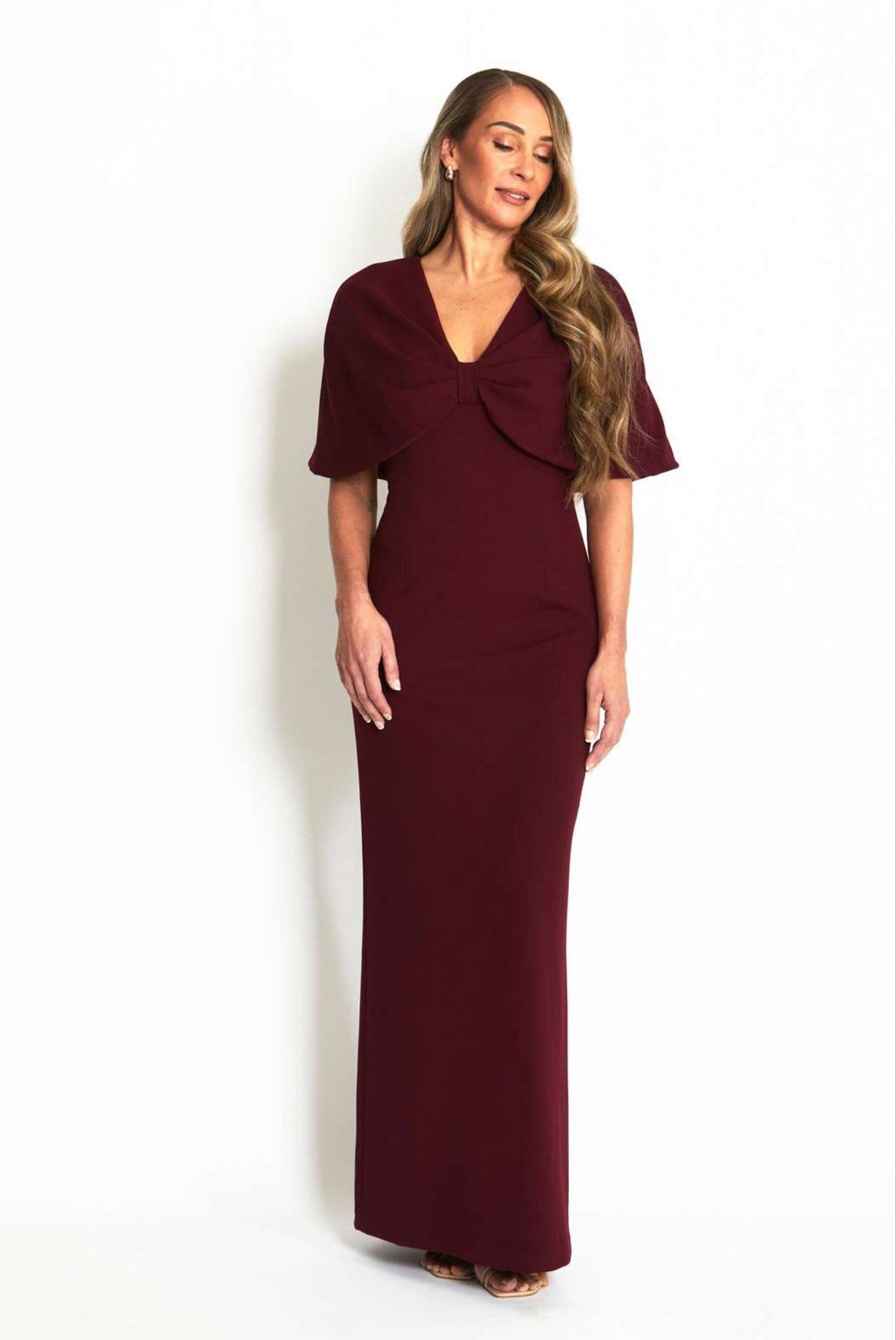 Lois & Co Full Length Dress Amara - Rich Merlot Scuba Crepe Gown Amara - Rich Merlot Scuba Crepe Gown