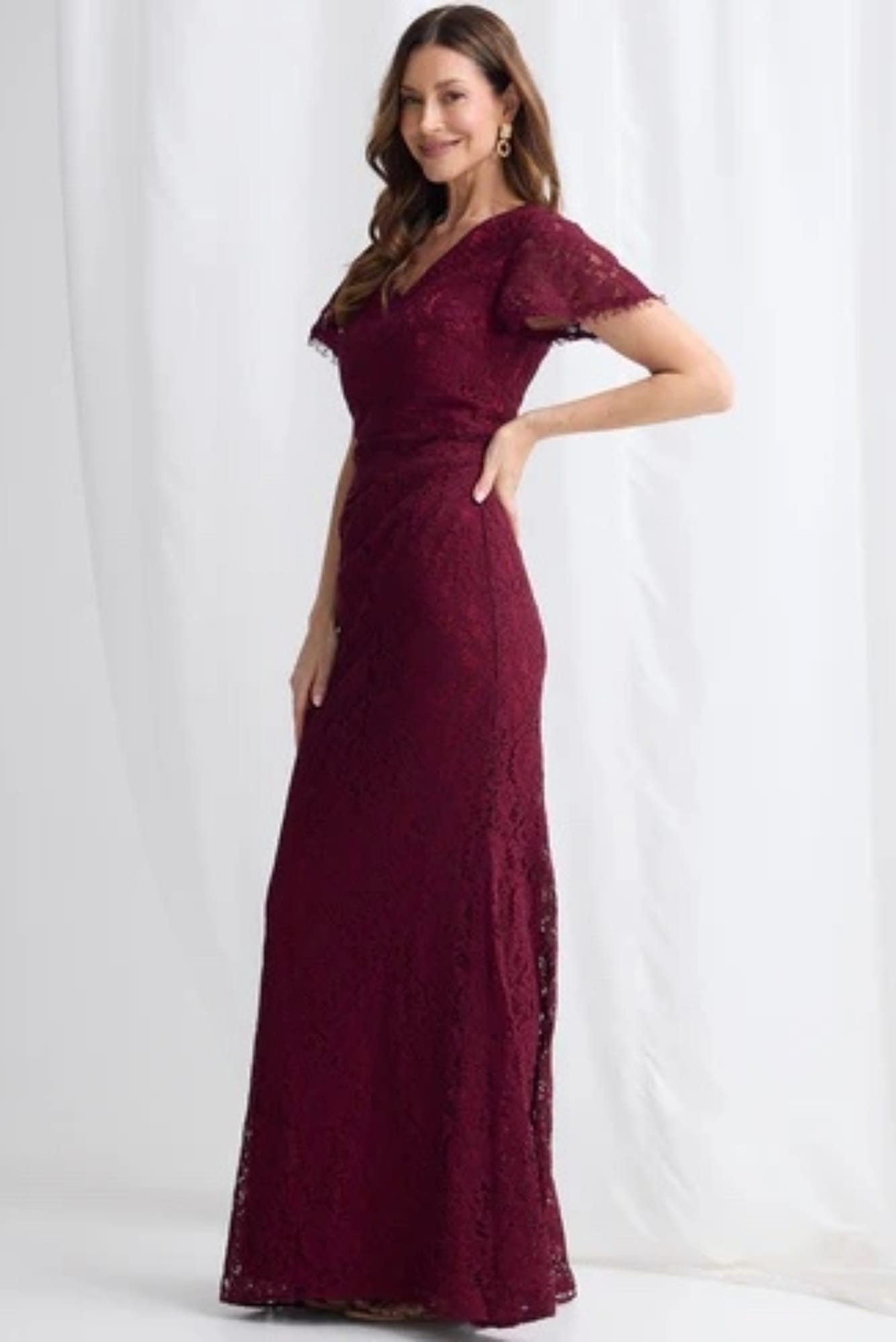 Lois & Co Full Length Dress Emery Lace Gown - Wine on Wine Emery Lace Gown - Wine on Wine