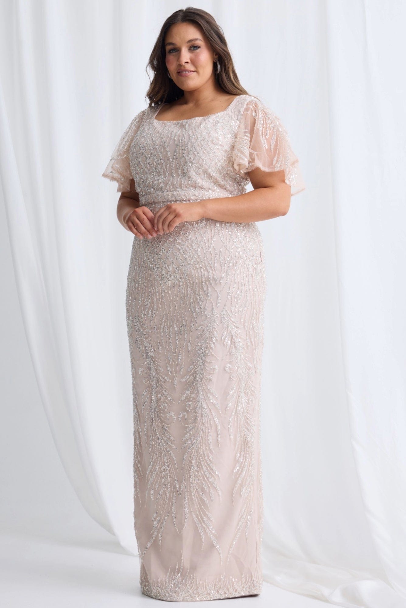 Lois & Co Full Length Dress Georgia - Shimmering in Champagne Georgia - Shimmering in Champagne
