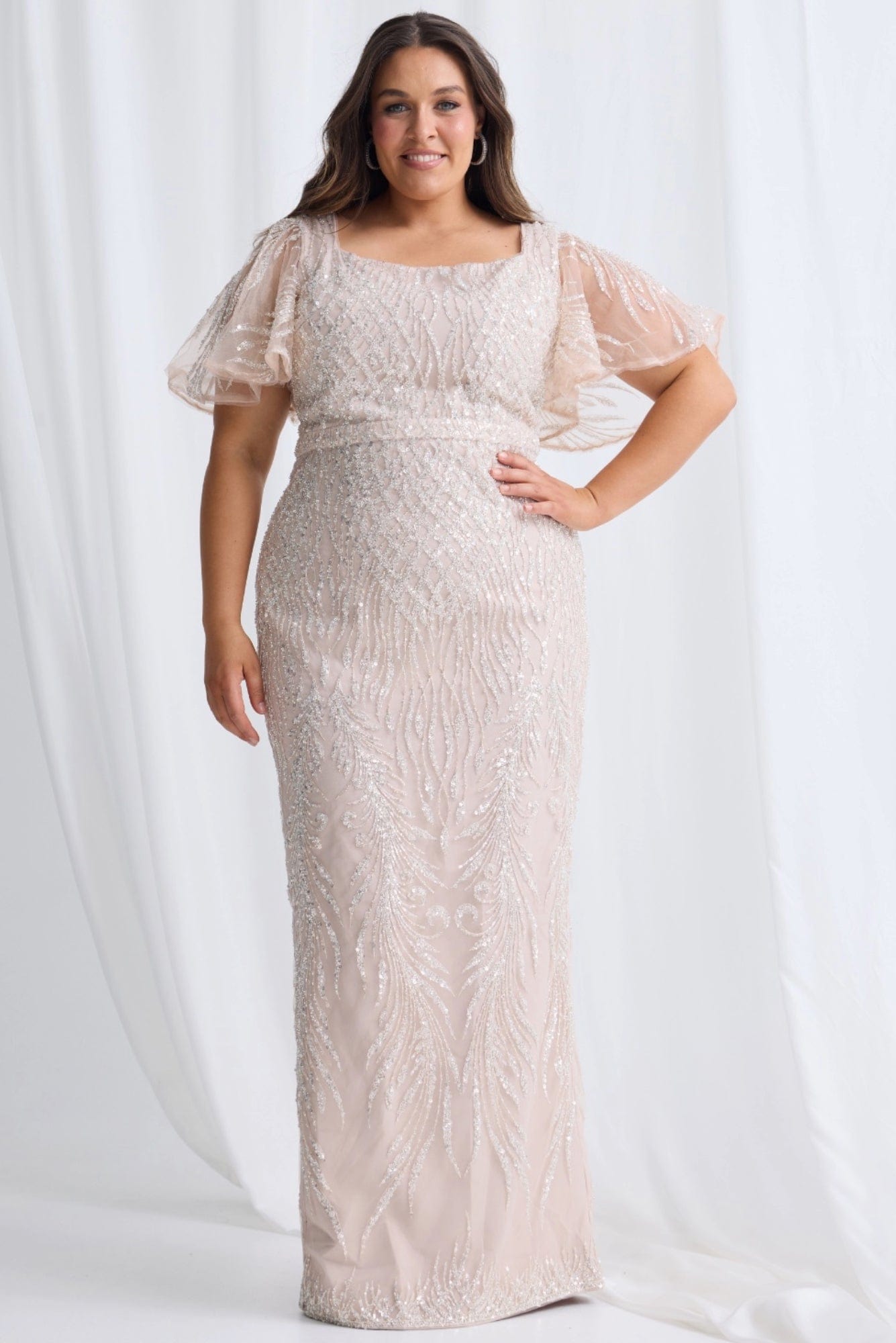 Lois & Co Full Length Dress Georgia - Shimmering in Champagne Georgia - Shimmering in Champagne