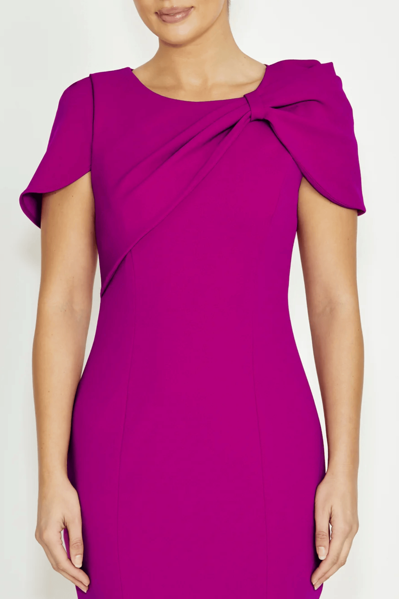 Lois & Co Knee Length Dress Juno - Magenta Scuba Crepe Dress Juno - Magenta Scuba Crepe Dress