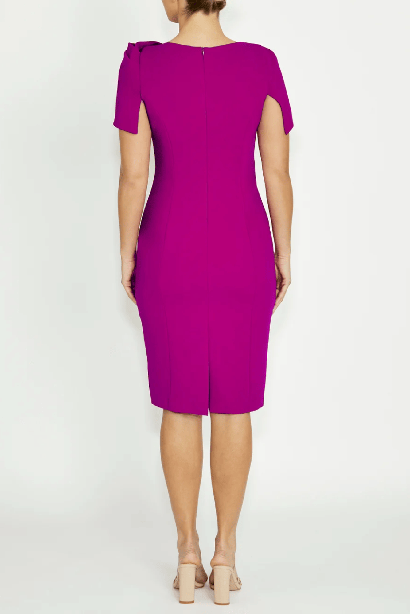 Lois & Co Knee Length Dress Juno - Magenta Scuba Crepe Dress Juno - Magenta Scuba Crepe Dress