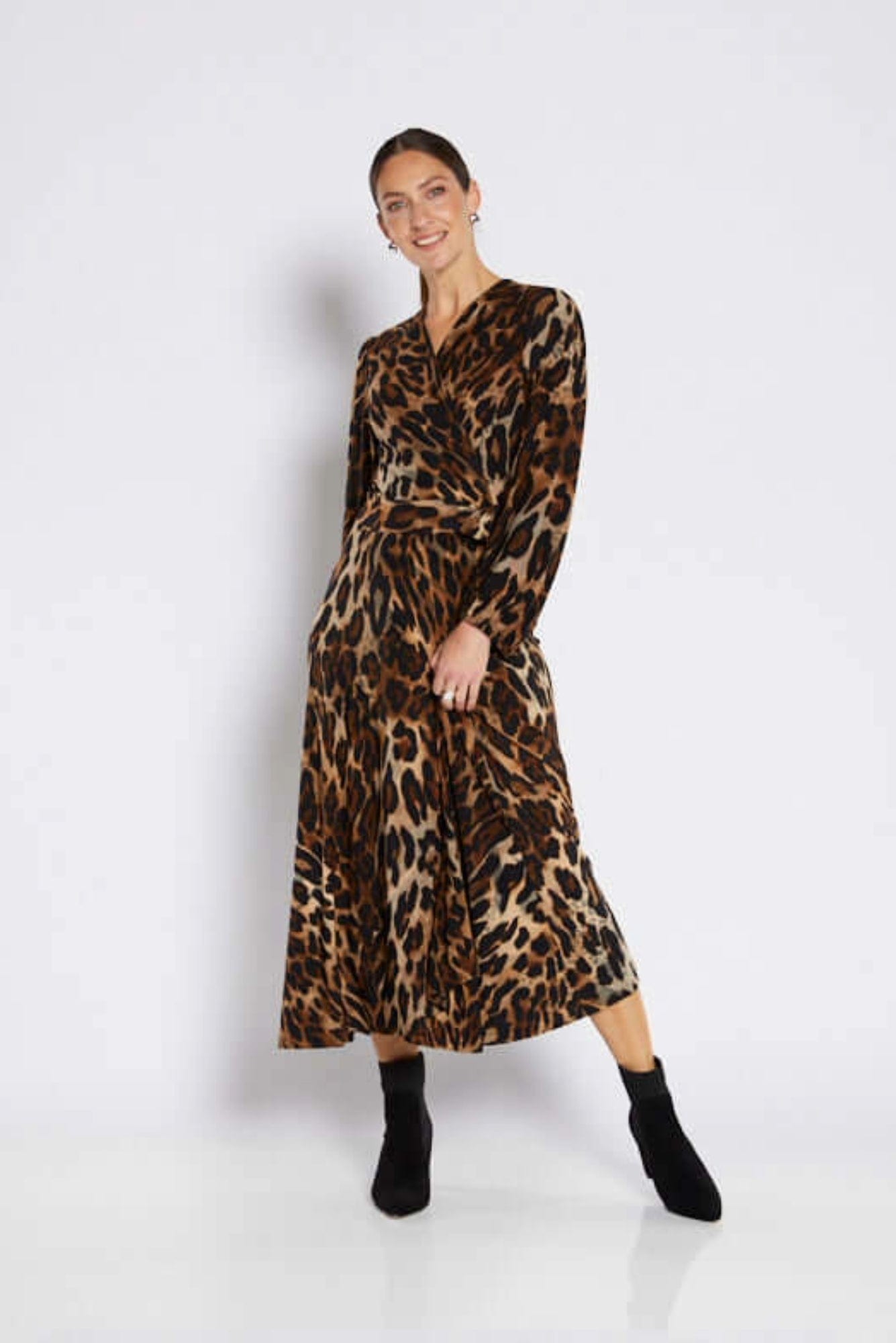 Lois & Co Maxi Length Dress Animal Print Jersey Maxi Wrap Dress Animal Print Jersey Maxi Wrap Dress