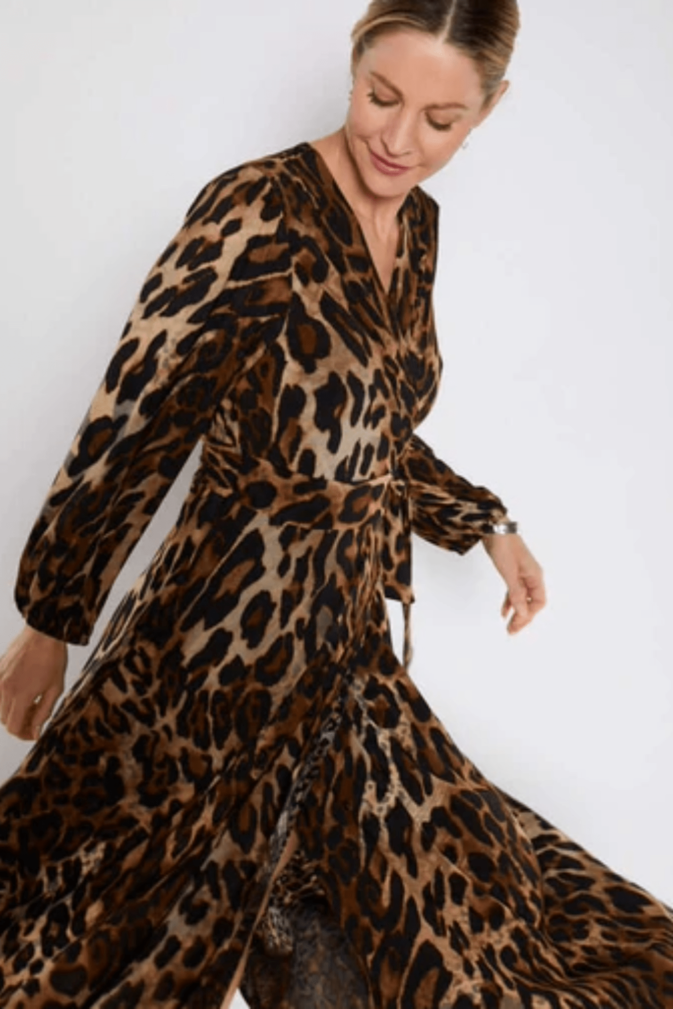 Lois & Co Maxi Length Dress Animal Print Jersey Maxi Wrap Dress Animal Print Jersey Maxi Wrap Dress