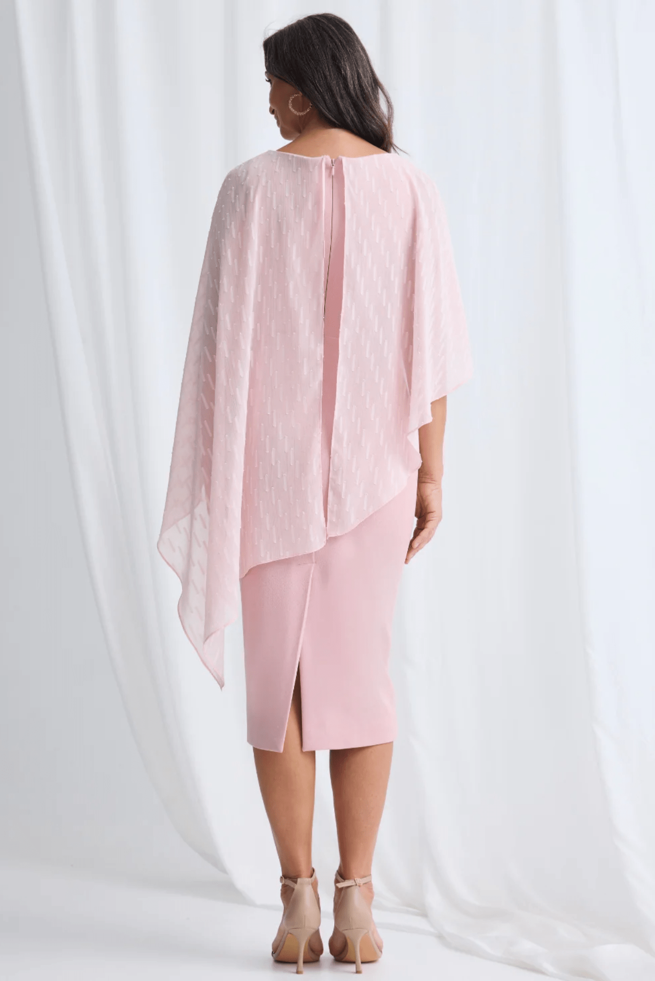 Lois & Co Mid Length Dress Mannie in Blush with Overlay Mannie in Blush with Overlay