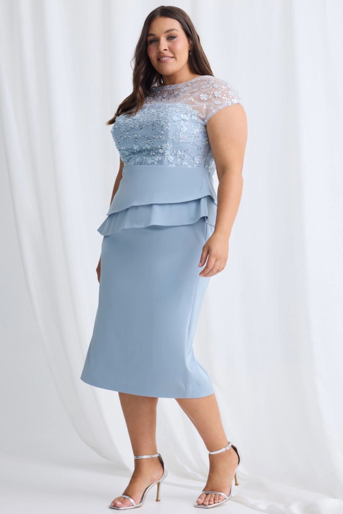 Lois & Co Mid Length Dress Tania - Beaded Top and Peplum Skirt Tania - Beaded Top and Peplum Skirt