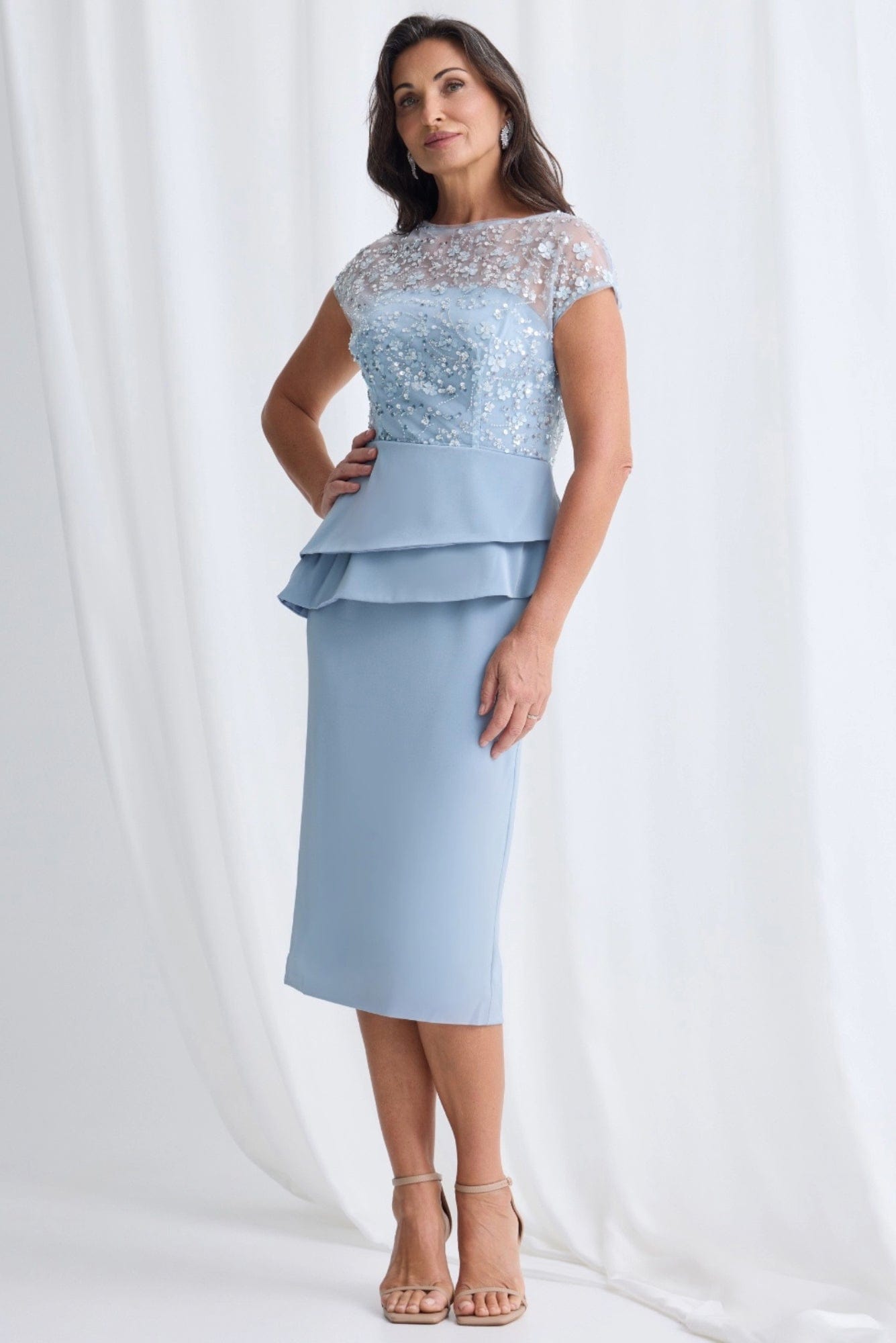 Lois & Co Mid Length Dress Tania - Beaded Top and Peplum Skirt Tania - Beaded Top and Peplum Skirt