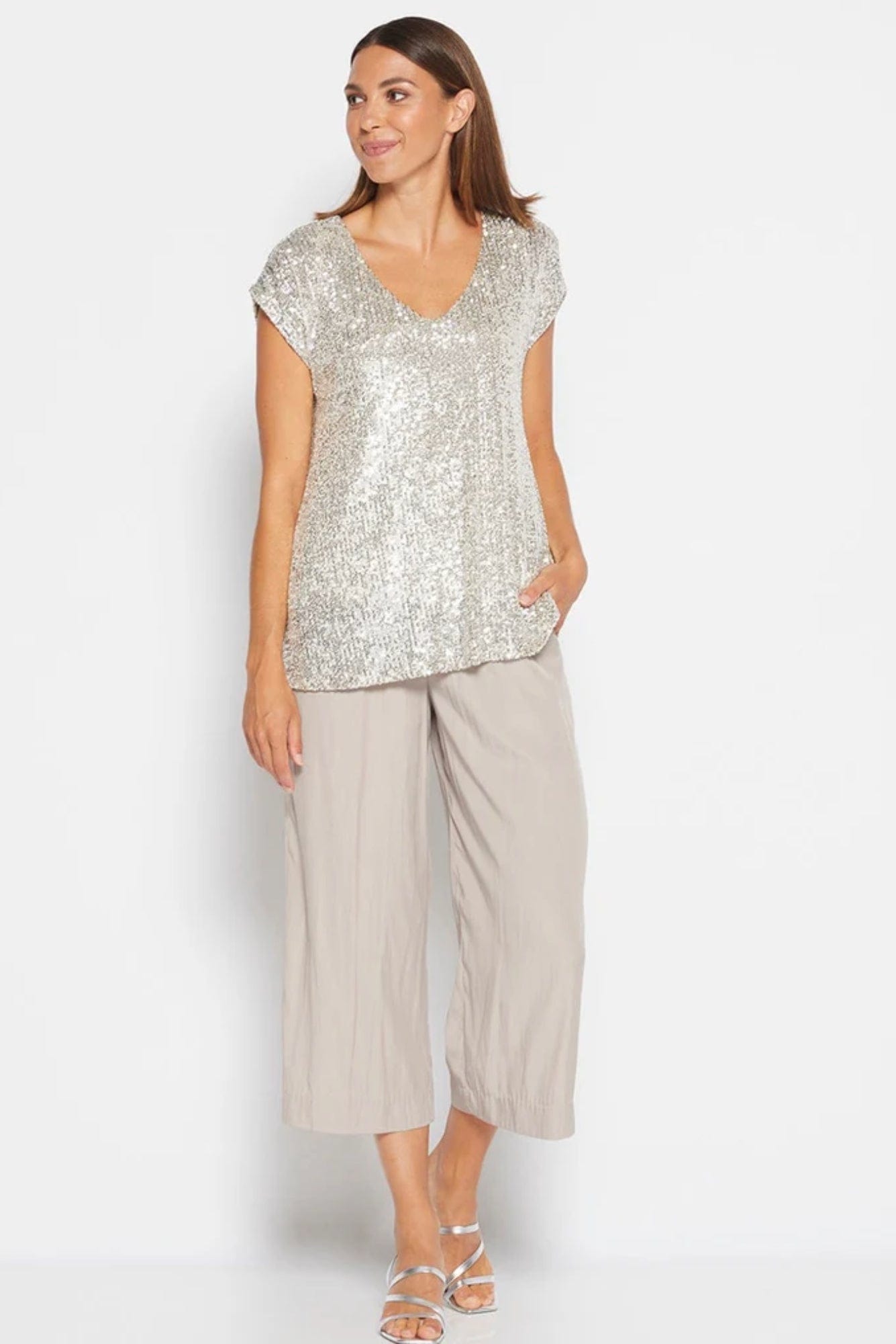 Lois & Co Sequin Top Champagne-Silver Sequin Top Champagne-Silver Sequin Top