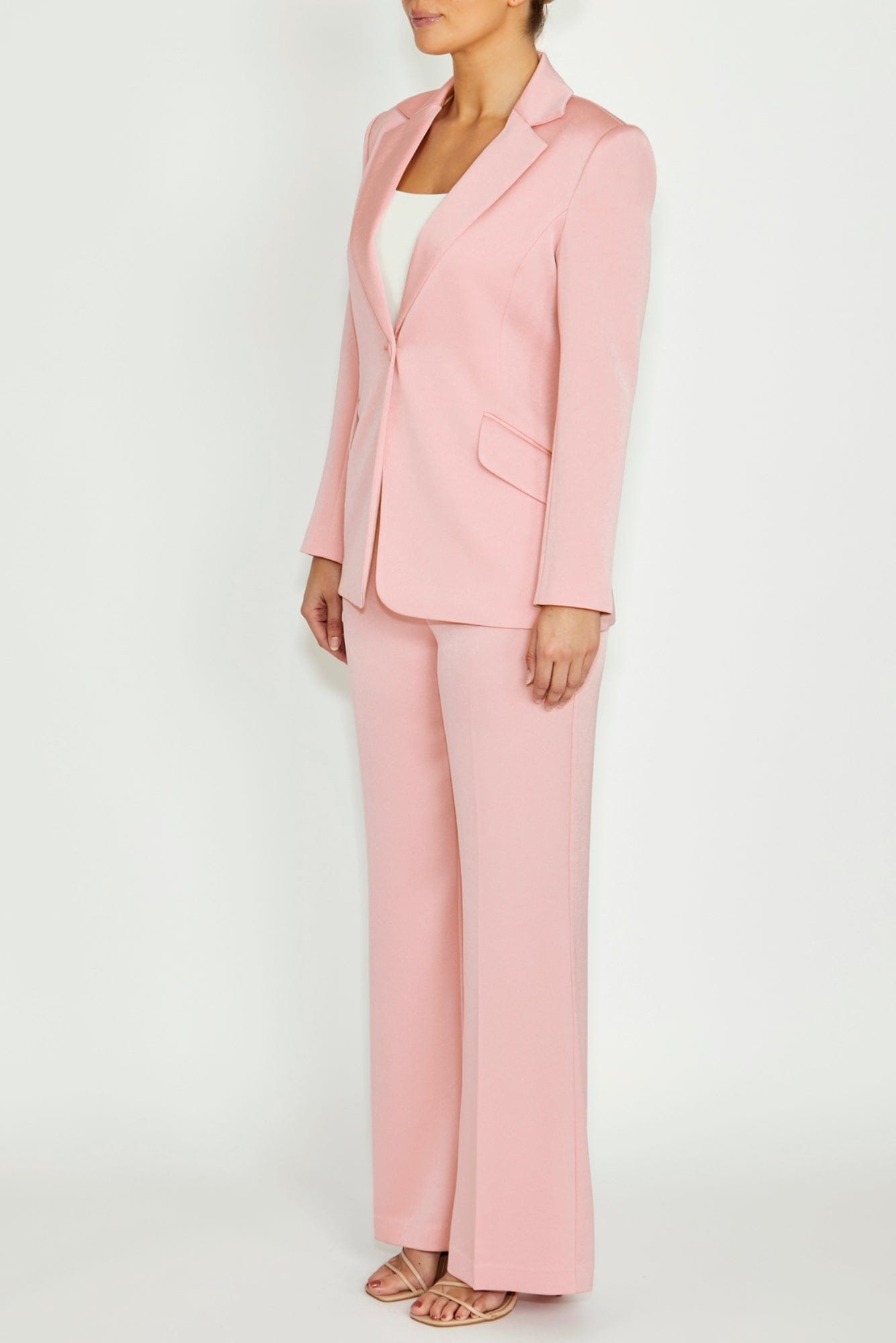 Lois & Co Suit Blush Pink Satin-backed Crepe Suit Blush Pink Satin-backed Crepe Suit