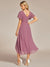 Lois & Co Cocktail Length Dress Chiffon Dress in Orchid - Elegant and Delicately Draped