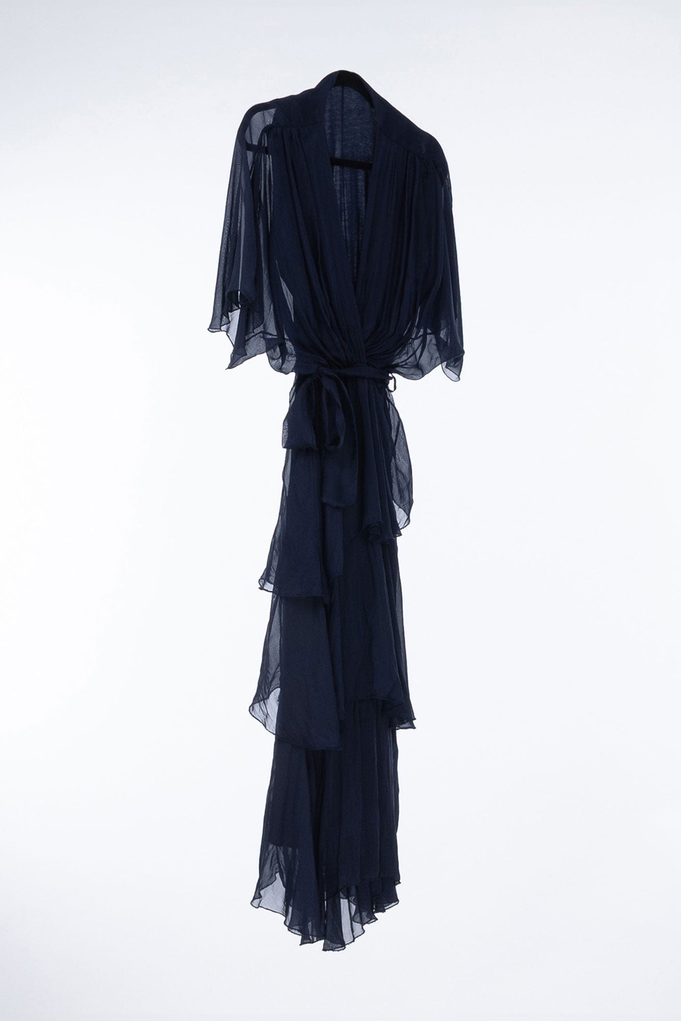 Lois & Co Cocktail Length Dress Designer Soft, Flowing and Feminine in Navy