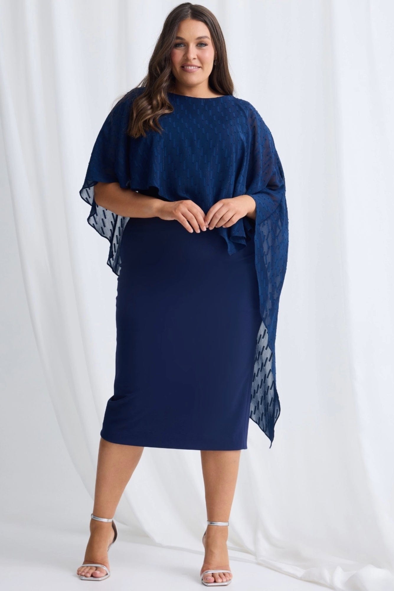 Lois & Co Cocktail Length Dress Mannie - Shimmering Chiffon Overlay Mannie - Shimmering Chiffon Overlay