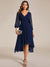 Lois & Co Cocktail Length Dress Navy Chiffon Long Sleeved