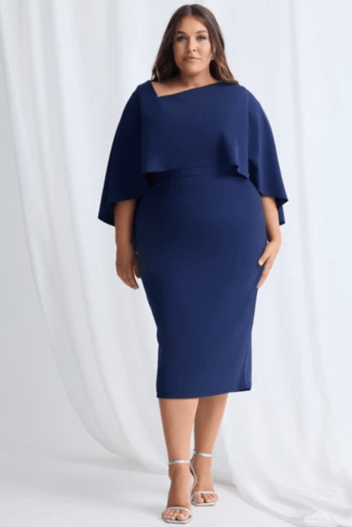 Lois & Co Cocktail Length Dress Oriana Midi - Graceful Cape Overlay Oriana Midi - Graceful Cape Overlay
