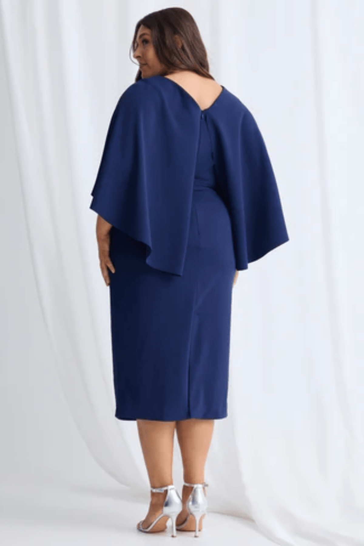 Lois & Co Cocktail Length Dress Oriana Midi - Graceful Cape Overlay Oriana Midi - Graceful Cape Overlay