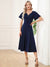 Lois & Co Cocktail Length Dress Sophistication and Elegance - Navy A-line