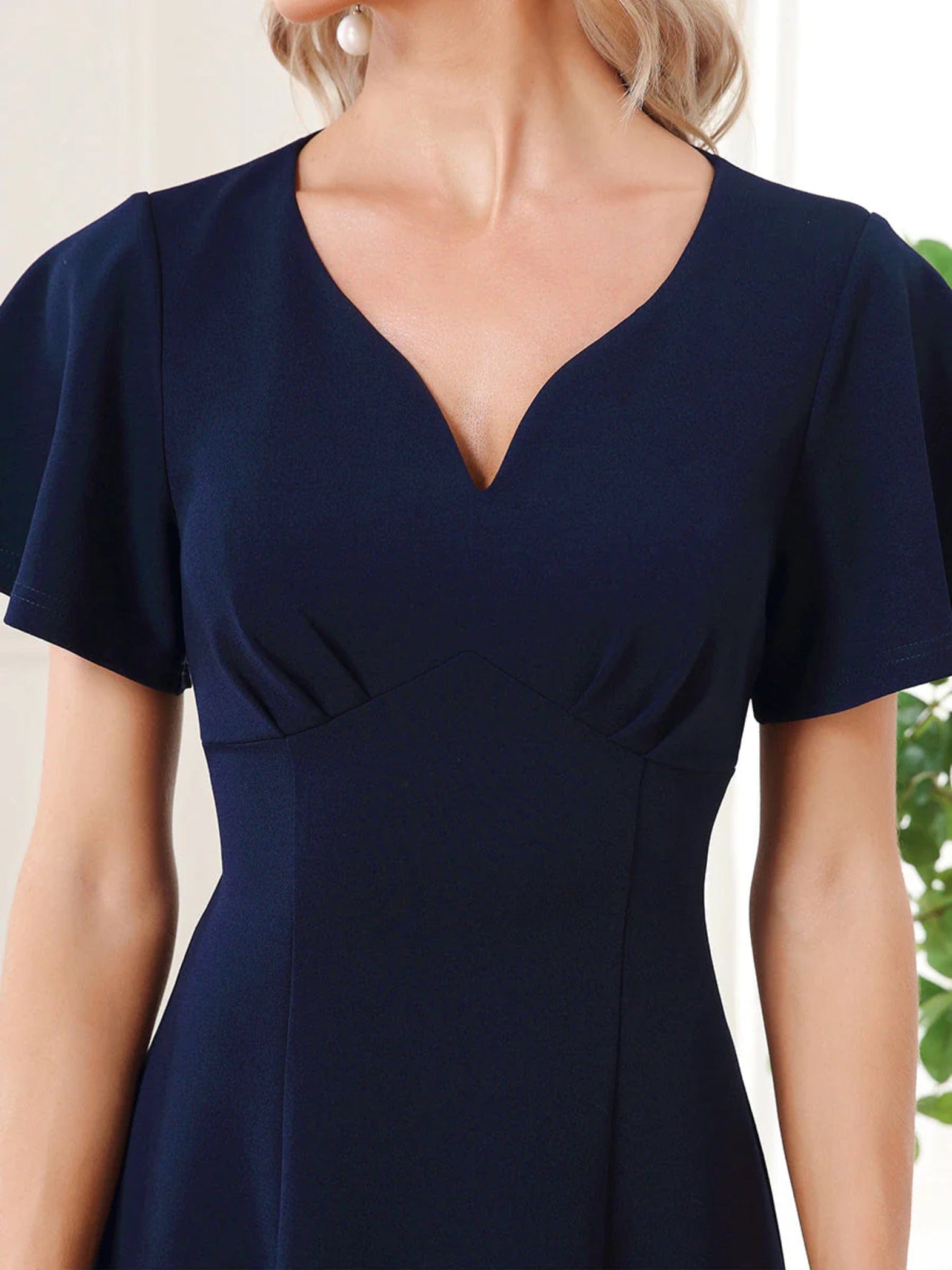 Lois & Co Cocktail Length Dress Sophistication and Elegance - Navy A-line