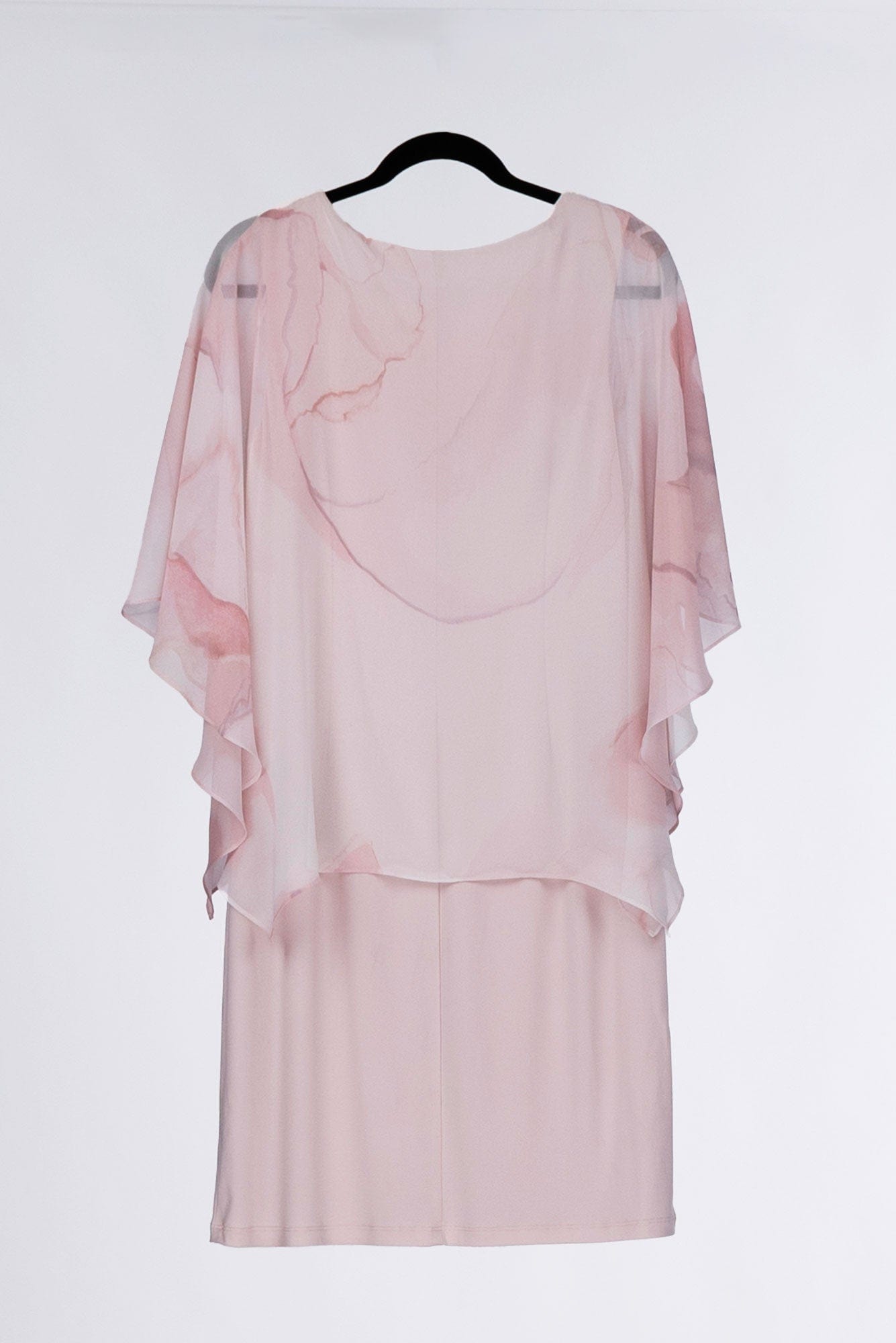 Lois & Co Cocktail Length Dress Stunning Designer Dress in Soft Pink with Short Cape