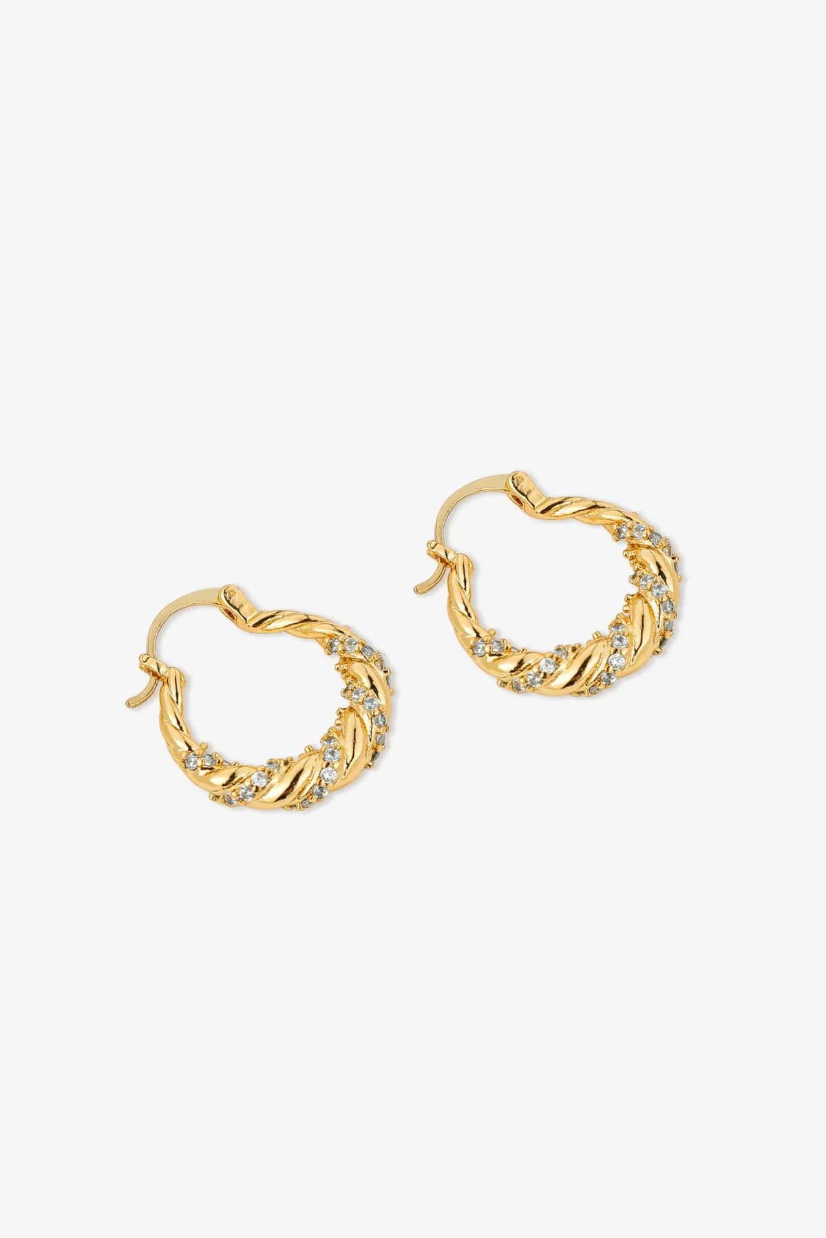 Lois & Co Earrings Hinged hoop / snap Kya - 18K Gold Plated Twist Hoop Earrings - Lustre & Sage Kya - 18K Gold Plated Twist Hoop Earrings - Lustre & Sage