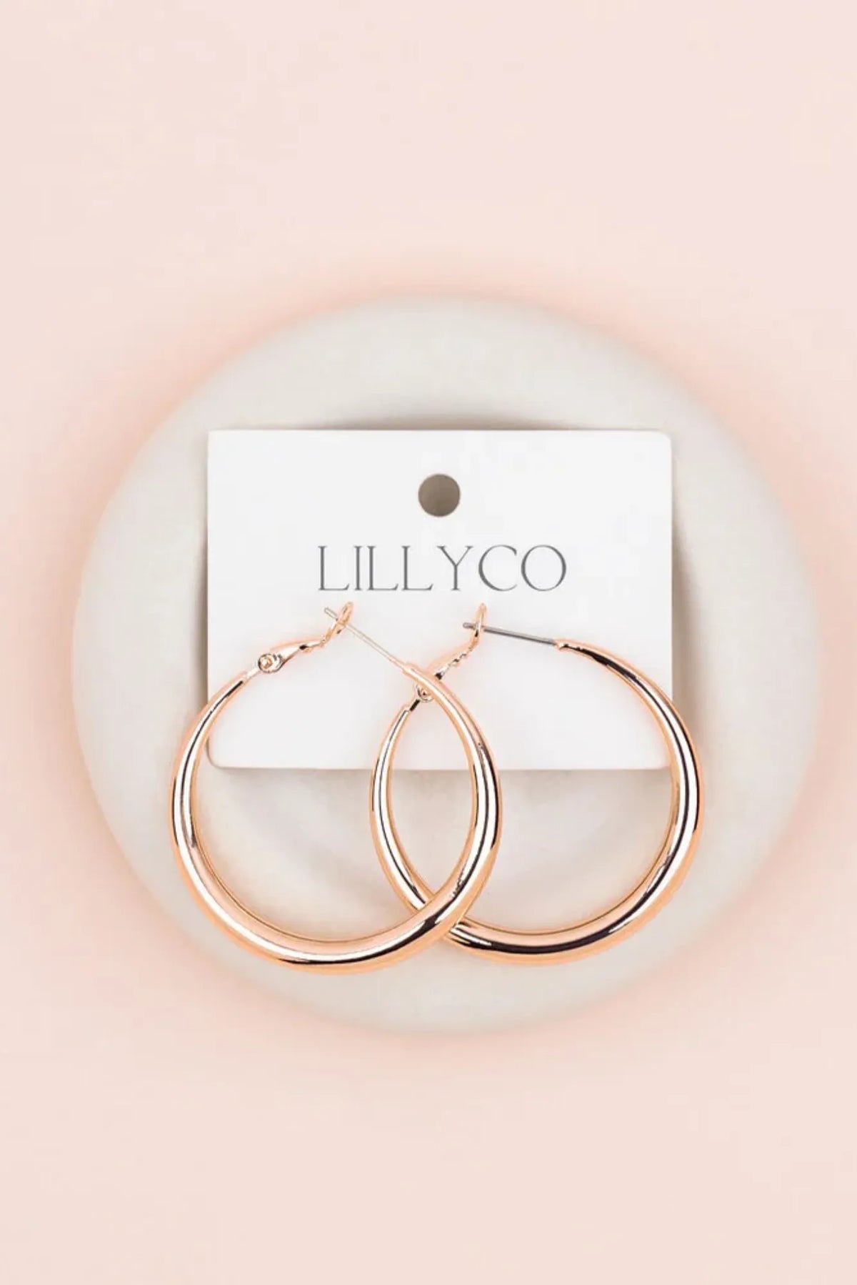Lois & Co Earrings Hinged hoop / snap Rose Gold Hoop Earrings by LillyCo Rose Gold Hoop Earrings by LillyCo