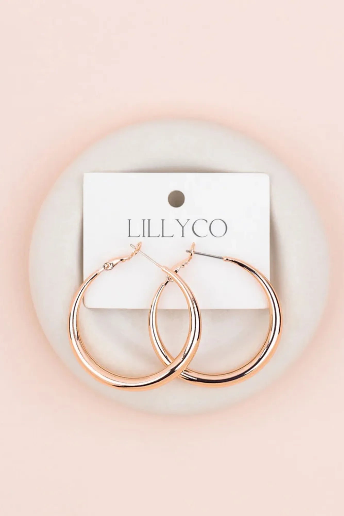 Lois & Co Earrings Hinged hoop / snap Rose Gold Hoop Earrings by LillyCo Rose Gold Hoop Earrings by LillyCo