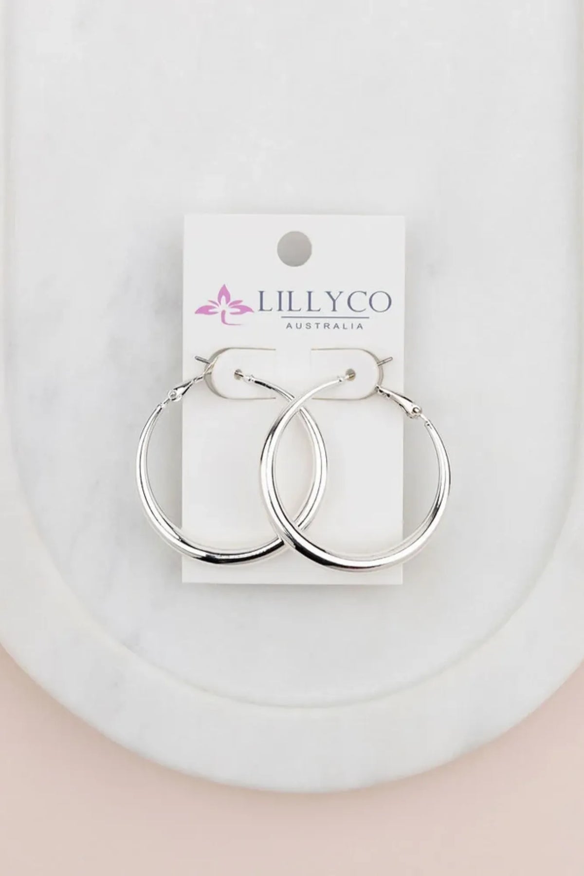 Lois & Co Earrings Hinged hoop / snap Silver Hoop Earrings by LillyCo Silver Hoop Earrings by LillyCo