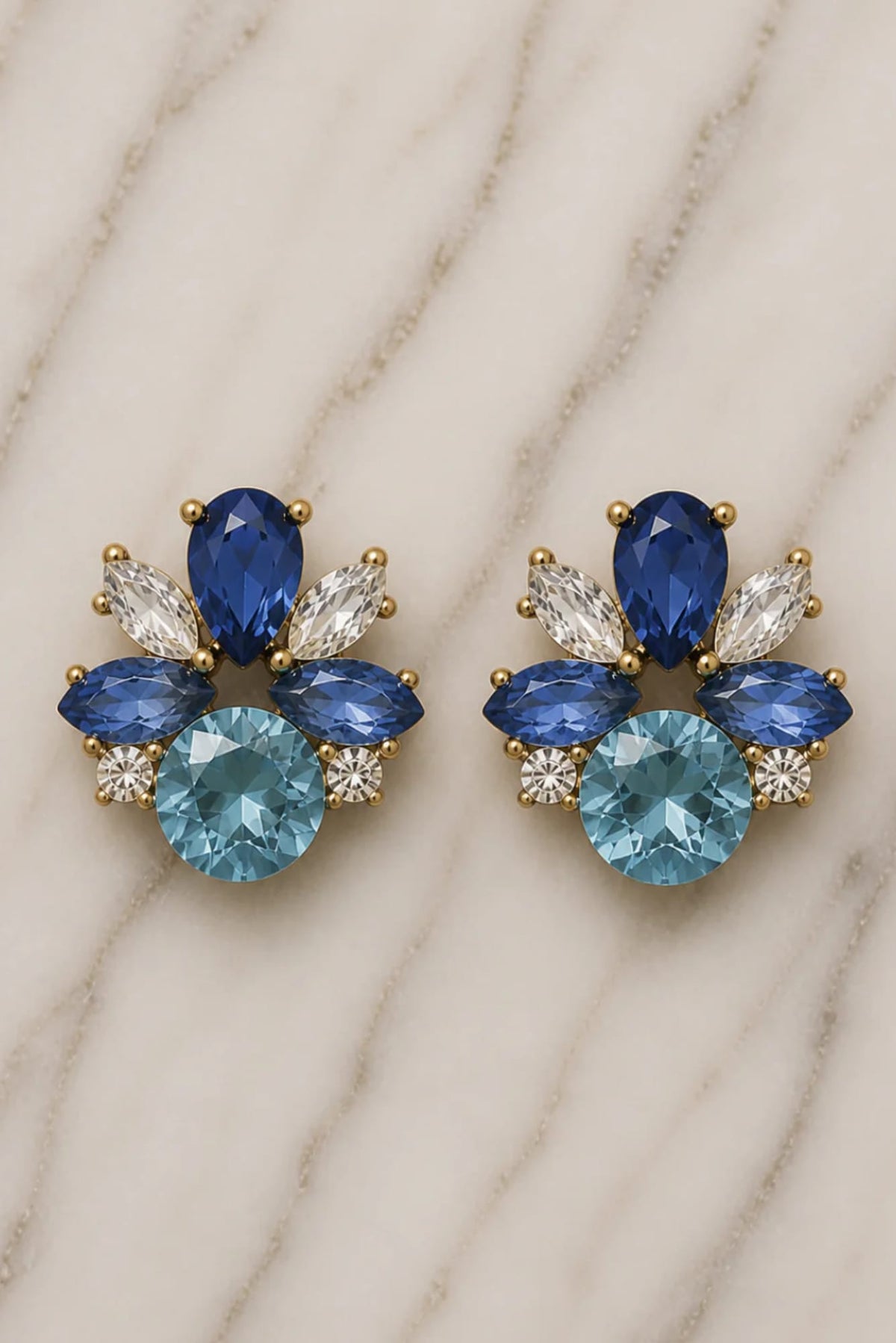 Lois &amp; Co Earrings Post / push back (butterfly) Cottie - Samantha Rose Jewellery - Blue Crystal Statement Earrings Cottie - Samantha Rose Jewellery - Blue Crystal Statement Earrings