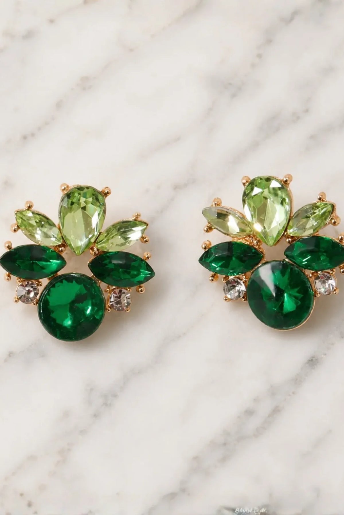 Lois & Co Earrings Post / push back (butterfly) Csila- Emerald Crystal Earrings by Samantha Rose Csila- Emerald Crystal Earrings by Samantha Rose