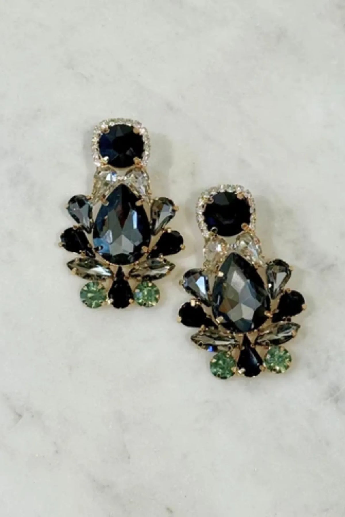 Lois &amp; Co Earrings Post / push back (butterfly) Dusk - Black Crystal Geometric Earrings by Samantha Rose Dusk - Black Crystal Geometric Earrings by Samantha Rose