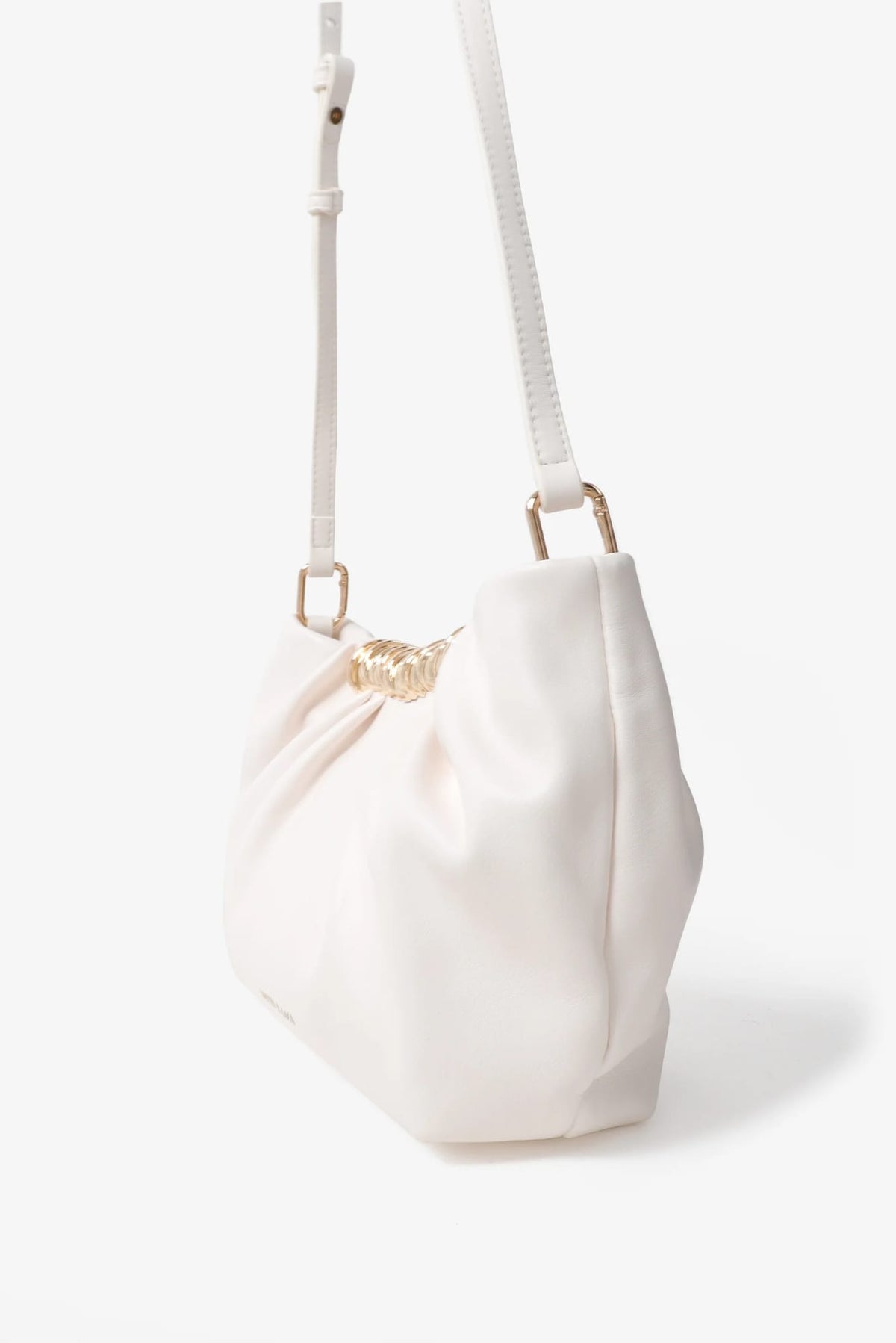 Lois & Co Evening Bags Magnetic Aura Gathered Clutch – Cream Aura Gathered Clutch – Cream