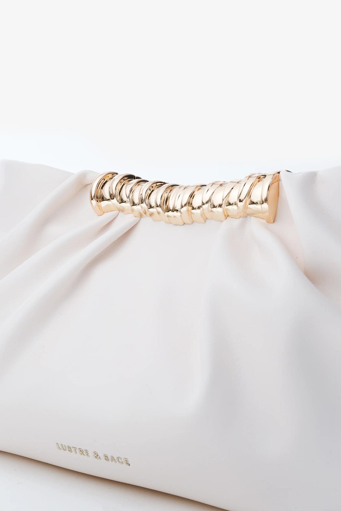 Lois & Co Evening Bags Magnetic Aura Gathered Clutch – Cream Aura Gathered Clutch – Cream