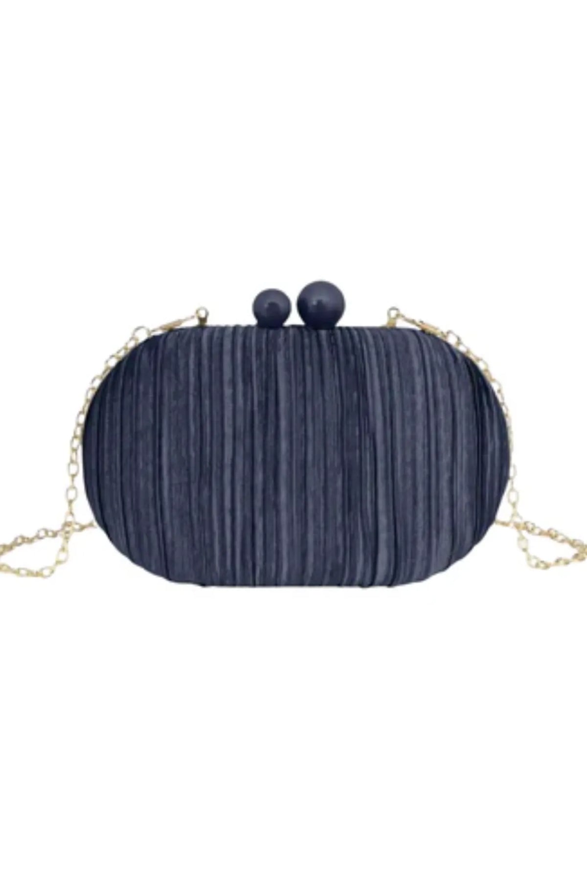 Lois & Co Evening Bags Navy / Ball Clasp Cami Clutch in Navy Cami Clutch in Navy