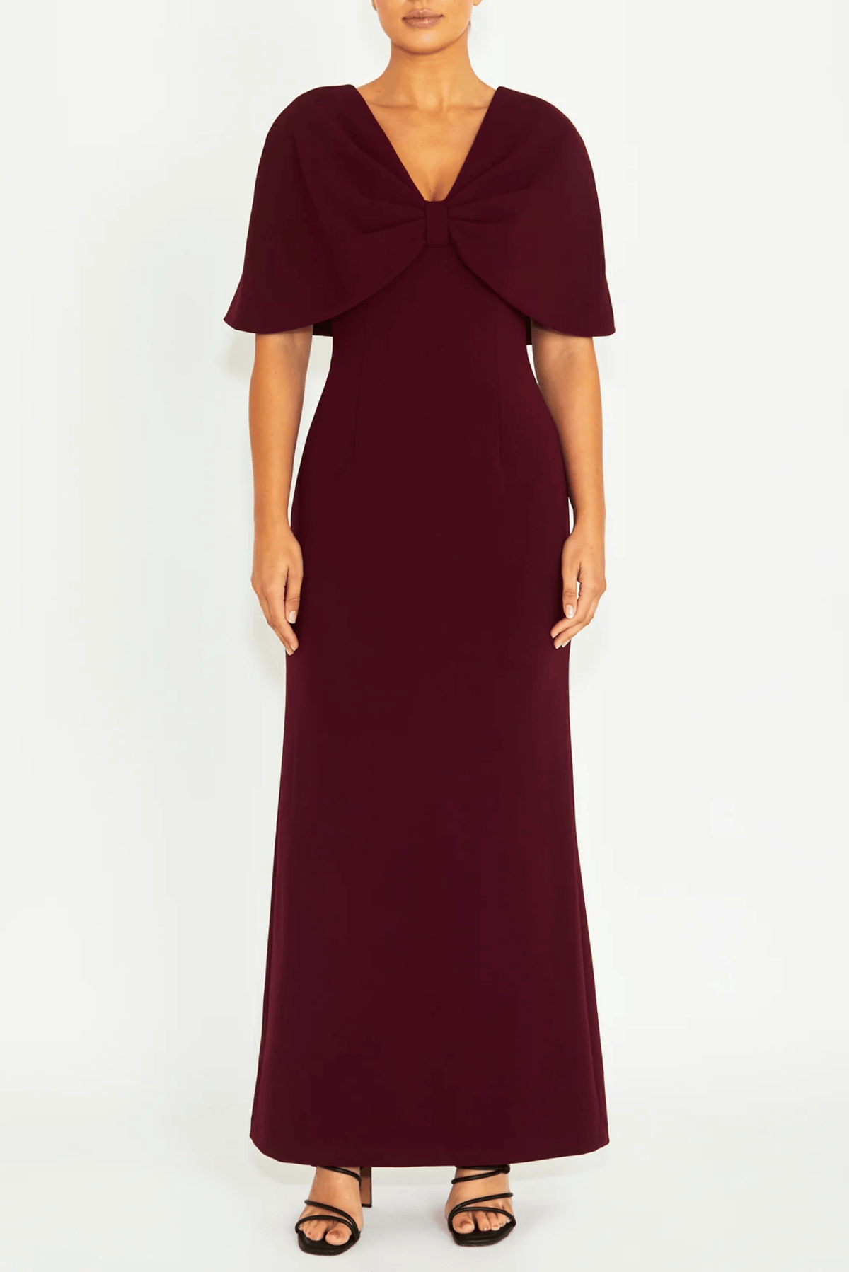 Lois & Co Full Length Dress Amara - Rich Merlot Scuba Crepe Gown Amara - Rich Merlot Scuba Crepe Gown