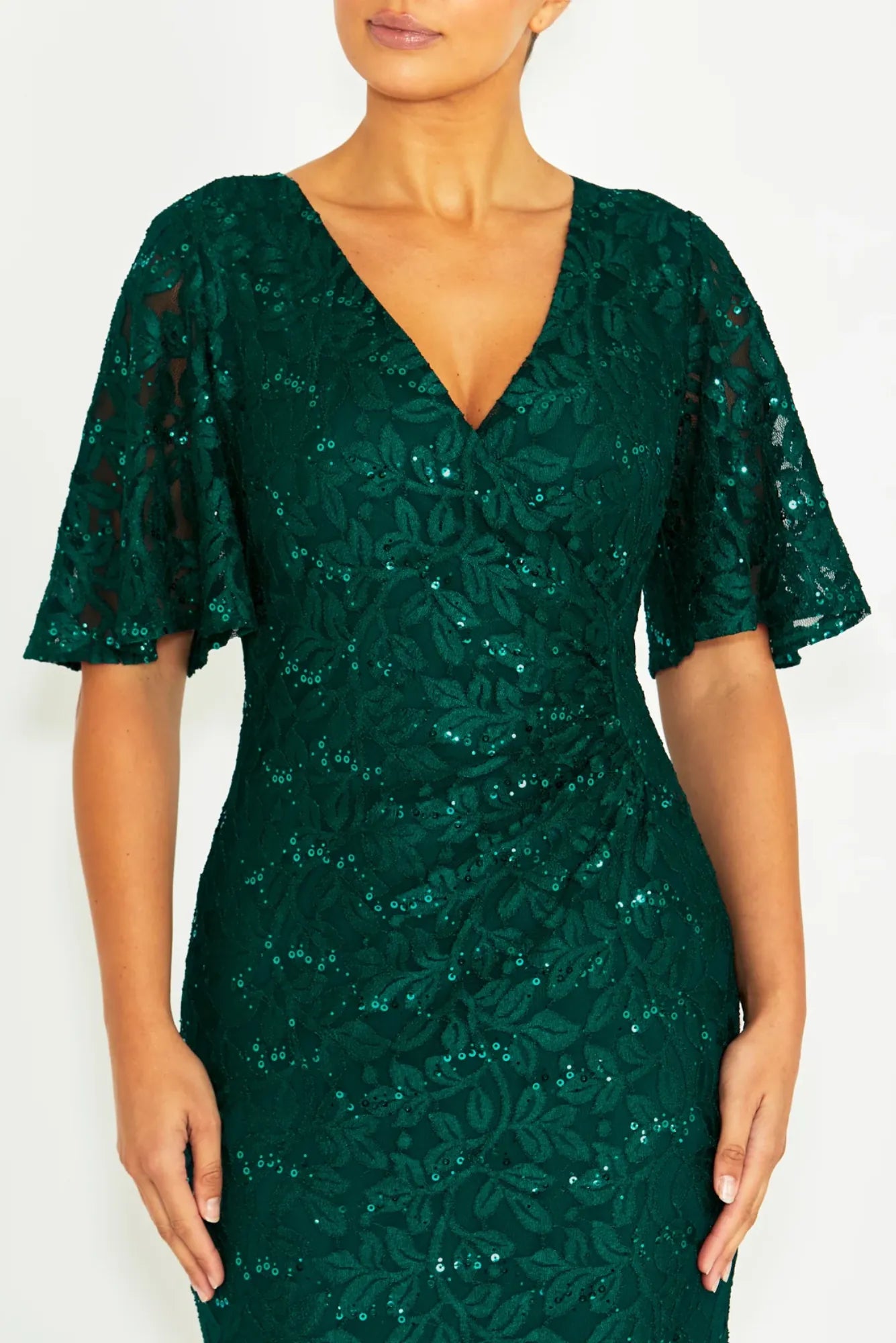 Lois & Co Full Length Dress Esme - Forest Green Stretch Lace Esme - Forest Green Stretch Lace