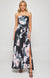 Lois & Co Full Length Dress Maxi Black Floral Crepe Fabric