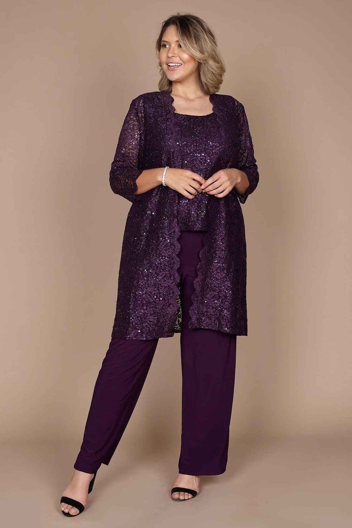 Lois &amp; Co Glamour and Glitter Plum Pantsuit