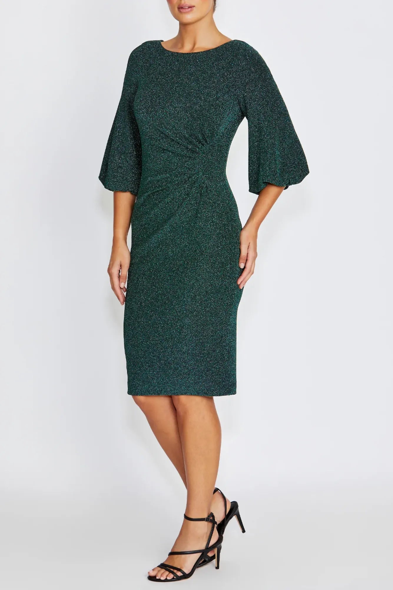Lois & Co Knee Length Dress Elette - Forest Lurex Dress Elette - Forest Lurex Dress