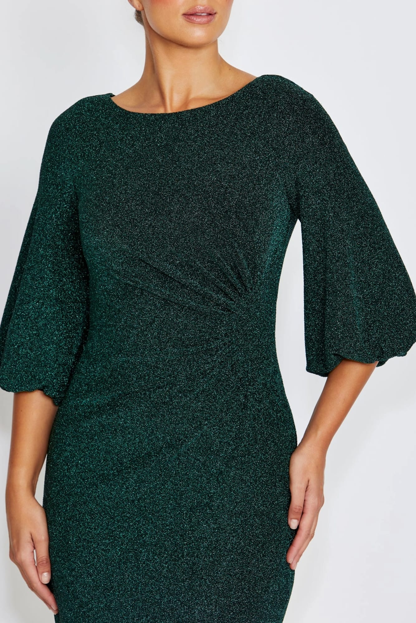 Lois & Co Knee Length Dress Elette - Forest Lurex Dress Elette - Forest Lurex Dress