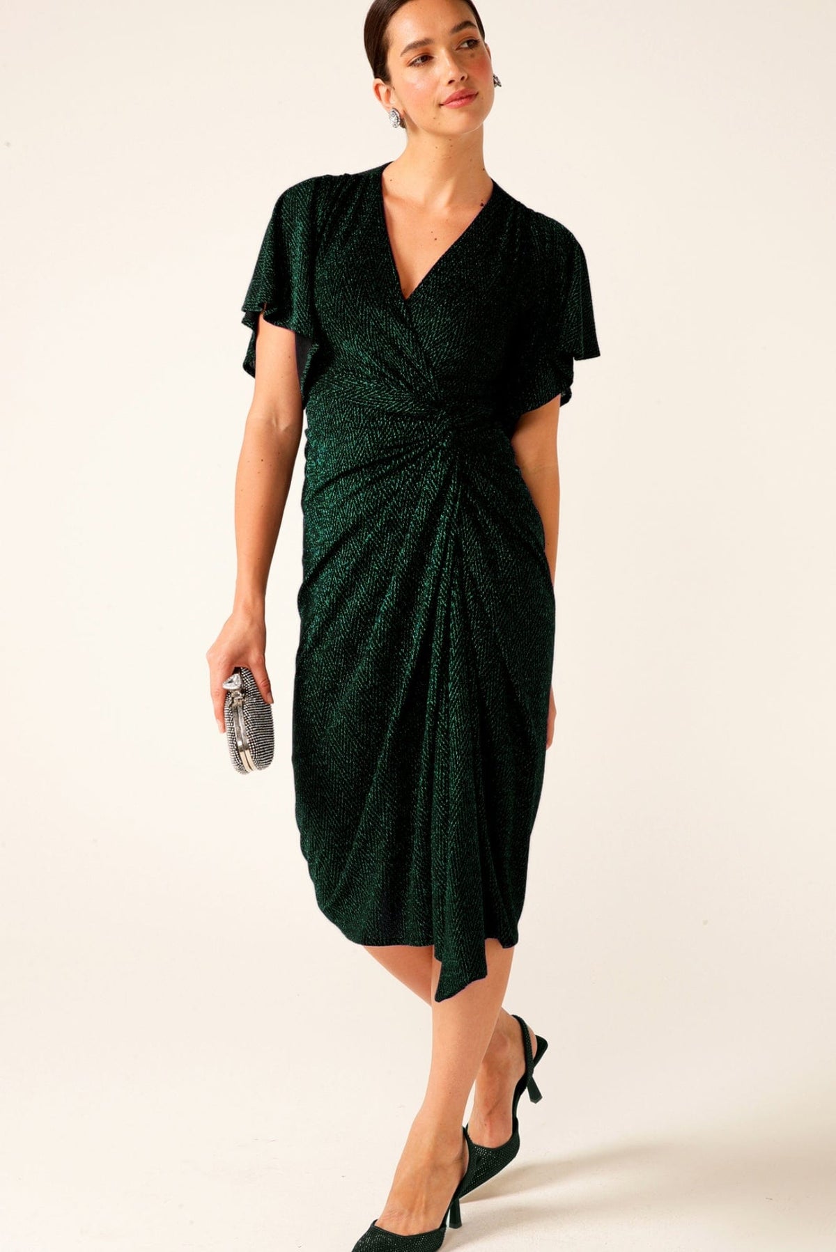 Lois &amp; Co Knee Length Dress Emporium in Sparkling Emerald Emporium in Sparkling Emerald