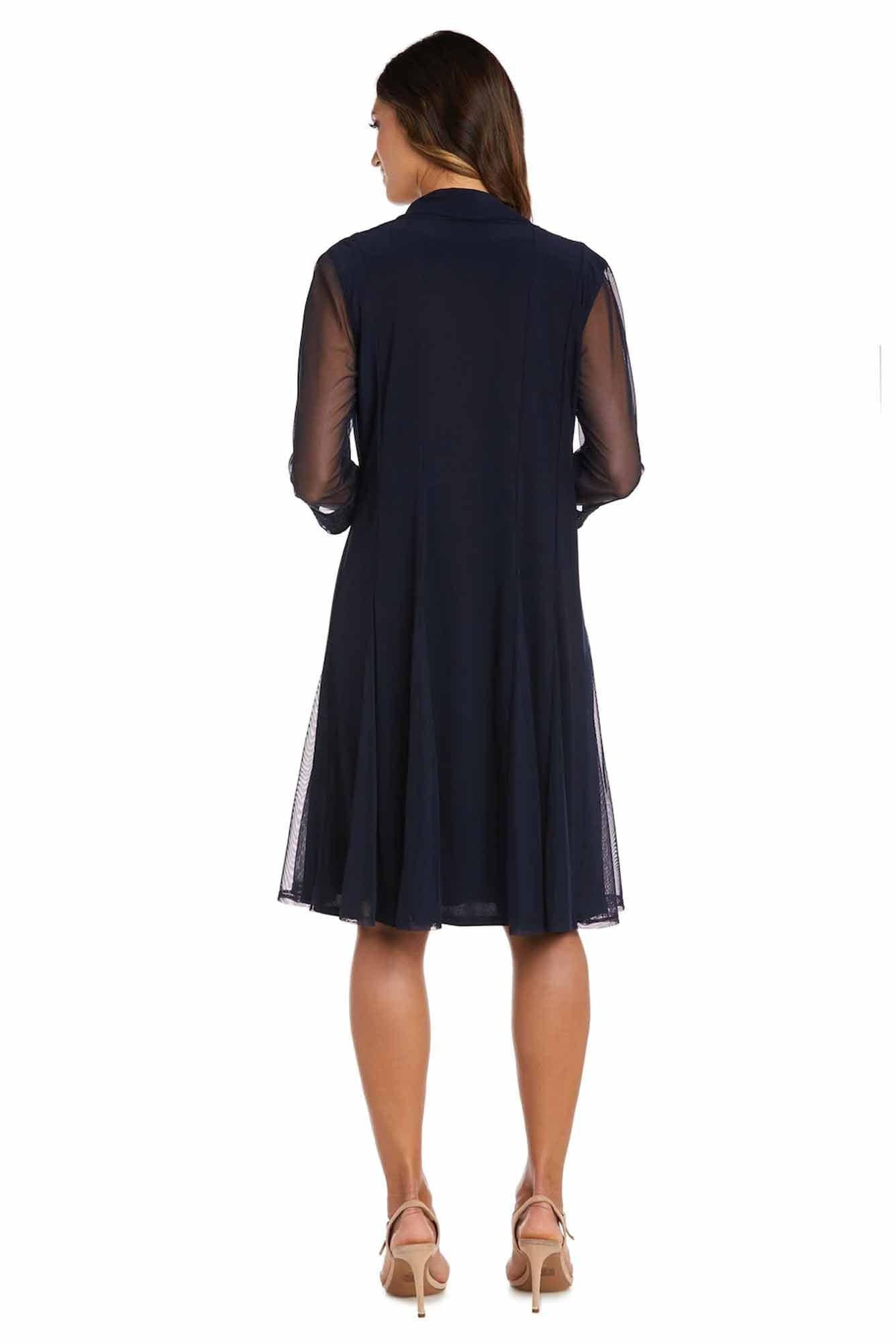 Lois & Co Knee Length Dress Mother of the Bride Navy Dress and Jacket