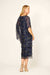 Lois & Co Maxi Length Dress Elegant Navy and Gold Patterned Italian Silk Dress_Back View