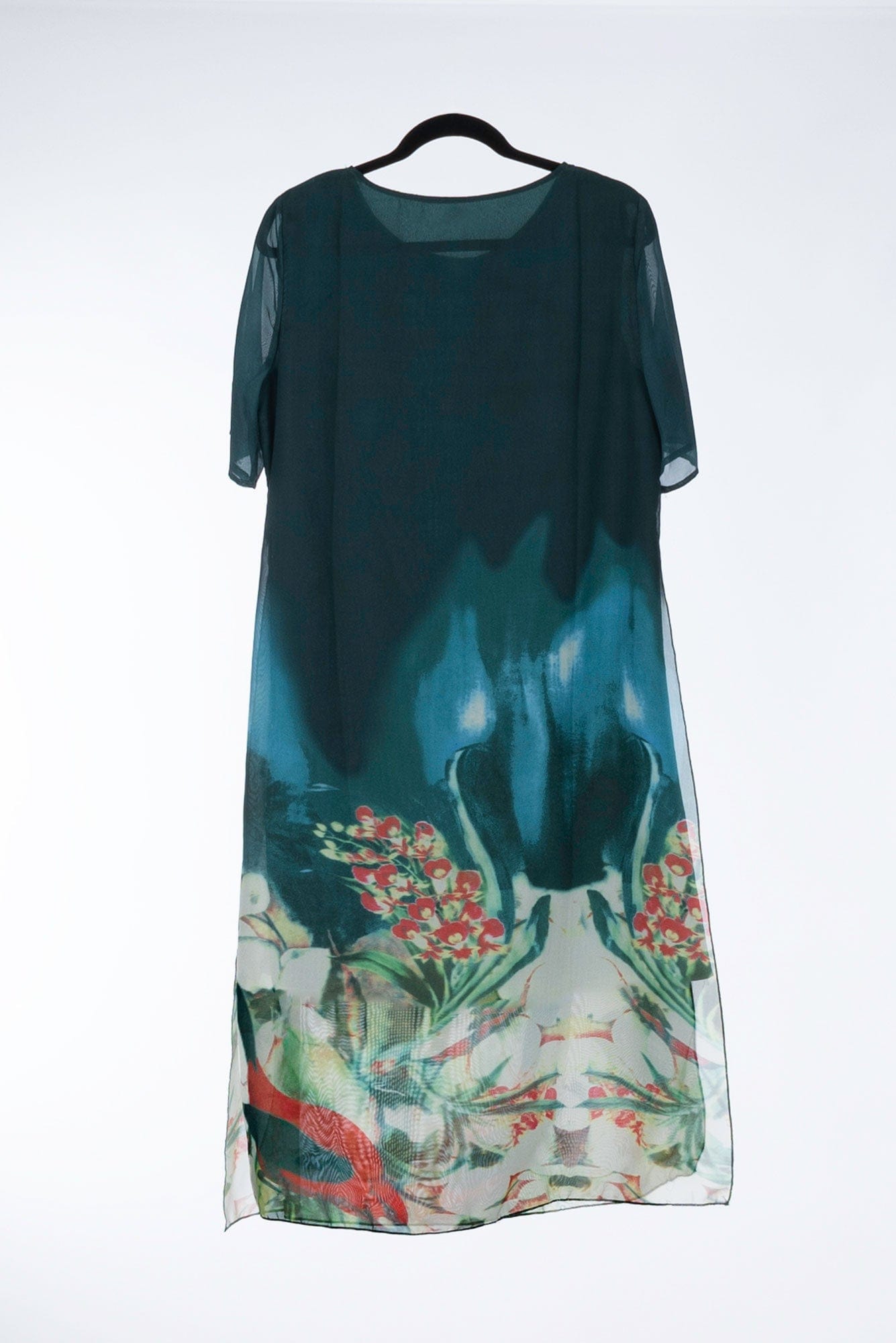 Lois & Co Maxi Length Dress Uniquely Different Jade Green Patterned Overlay Dress