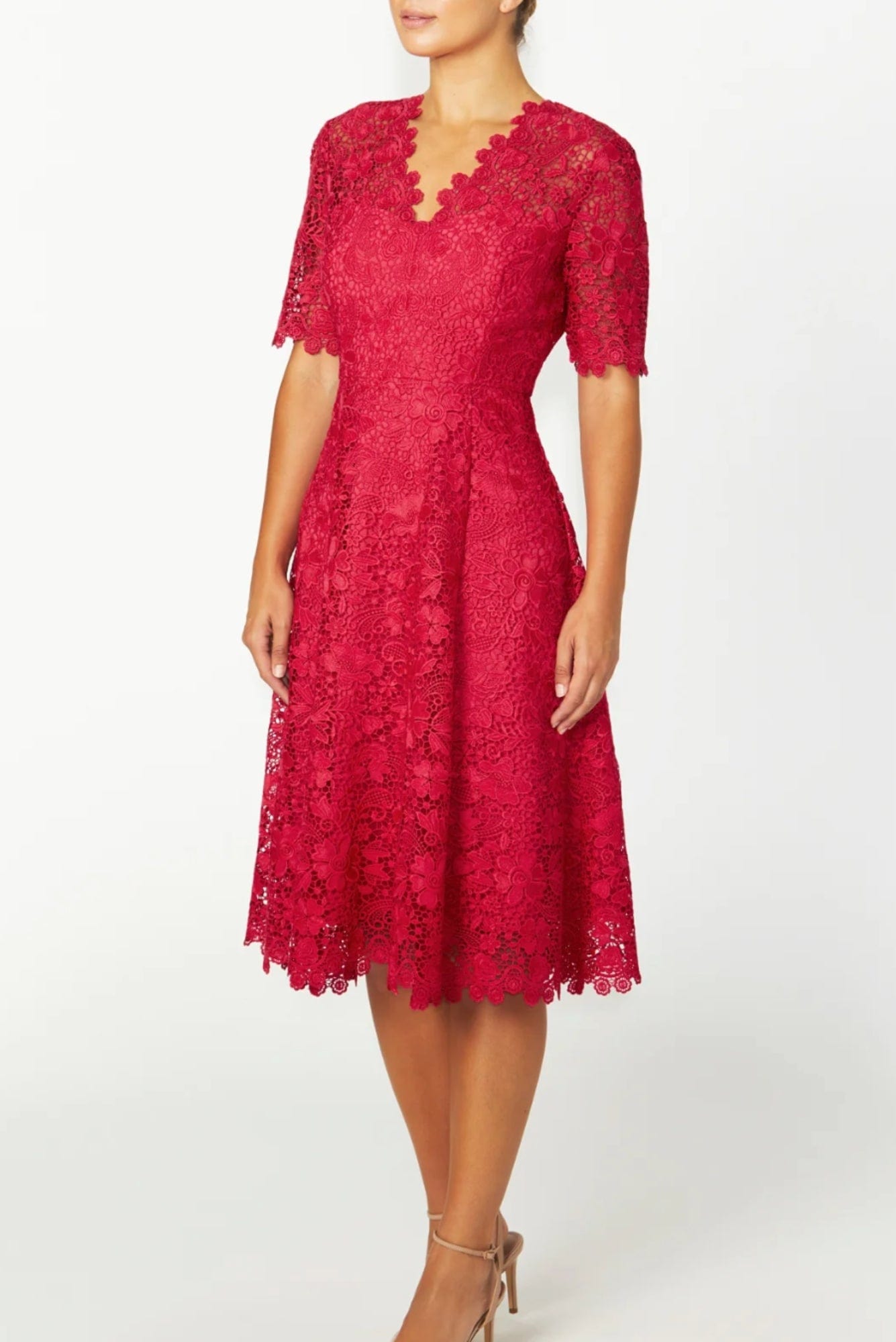 Lois & Co Mid Length Dress Emily - Stunning Raspberry Lace Emily - Stunning Raspberry Lace