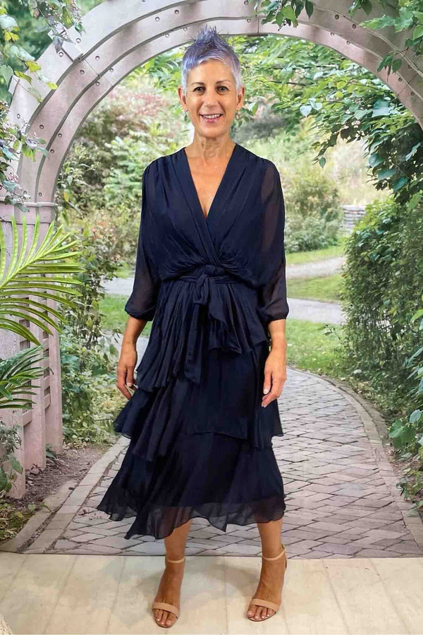 italian silk dress Italian Silk Tiered Dress